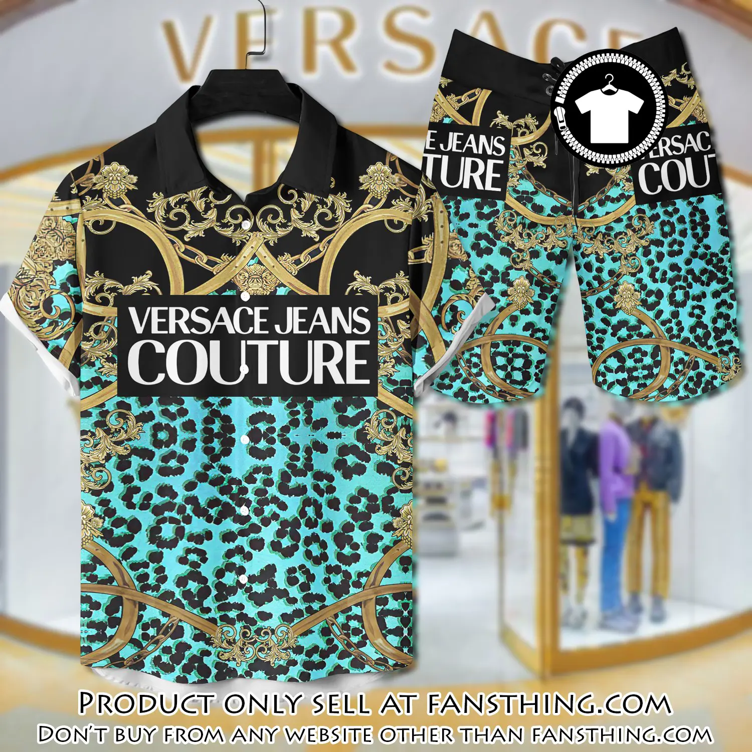 Versace luxury hawaiian shirt & short set lhs1217 fst5118521